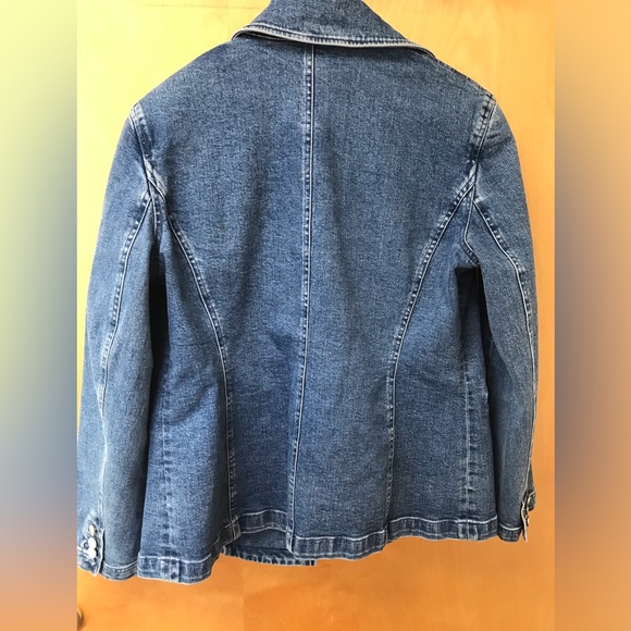 Vintage Emanuel Ungaro LIBERTE denim blazer jacket size  10 - Picture 2 of 12